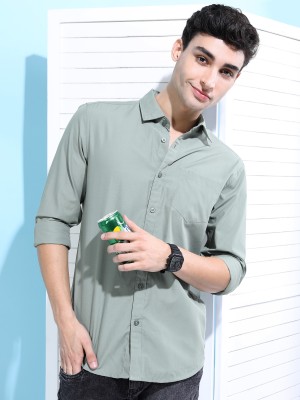 KETCH Men Solid Casual Green Shirt