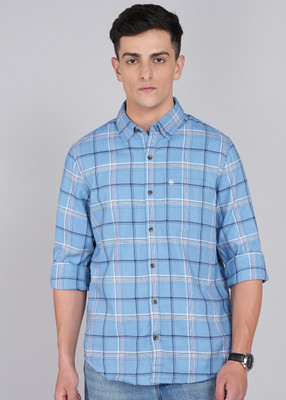 WROGN Men Checkered Casual Blue Shirt