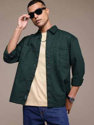 Roadster Men Solid Casual Green Shirt