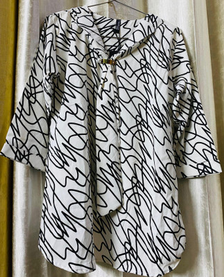 attire hub Women Printed Casual Black Shirt