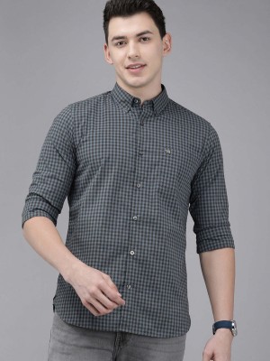 THE BEAR HOUSE Men Checkered Casual Black, Blue Shirt