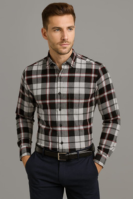 OFFICER CHOICE Men Checkered Casual Brown Shirt