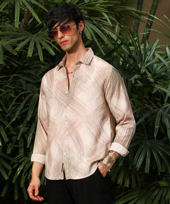 CAMPUS SUTRA Men Printed Casual Beige Shirt