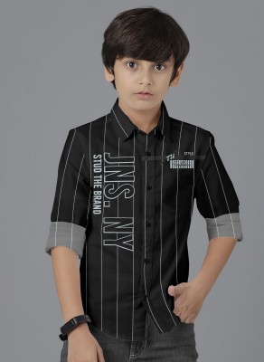 STUD APPARELS Boys Printed Casual Black Shirt