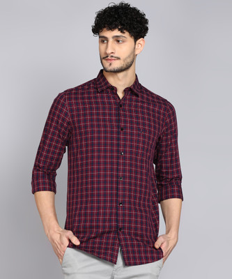 Allen Solly Men Checkered Formal Red Shirt