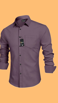 Style Nest Men Self Design Casual Purple Shirt