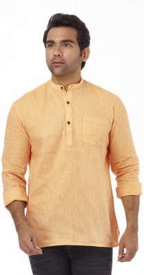 ISOBEL Men Solid Casual Orange Shirt