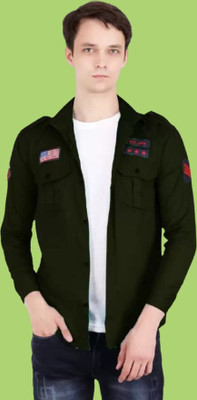 Super Westan Men Solid Casual Dark Green Shirt