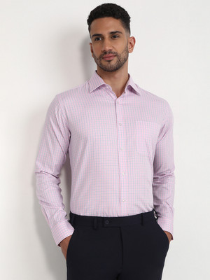 Raymond Men Checkered Formal Red Shirt