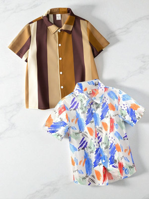 Sparrow ENTERPRISE Boys Printed, Checkered Casual Multicolor Shirt