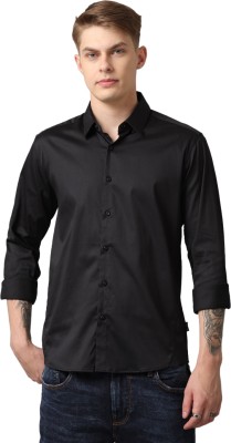 VOI JEANS Men Solid Casual Black Shirt