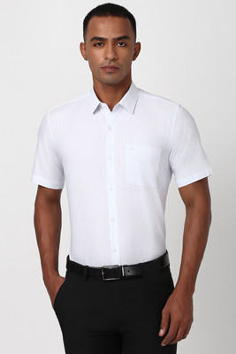 PETER ENGLAND Men Striped Formal White Shirt