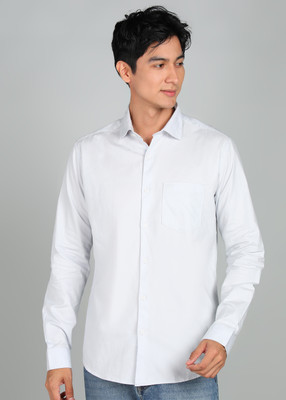 PARK AVENUE Men Solid Casual Grey Shirt