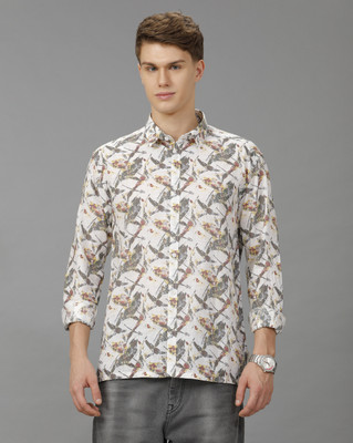 VOI JEANS Men Printed Casual Pink Shirt