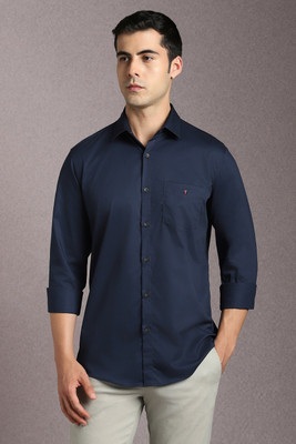 LOUIS PHILIPPE Men Solid Casual Dark Blue Shirt