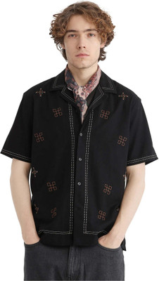 RARE RABBIT Men Solid Casual Black Shirt