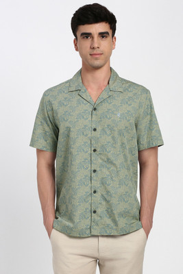 PETER ENGLAND Men Printed Casual Green Shirt