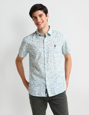 U.S. Polo Assn. Denim Co. Men Printed Casual Blue Shirt