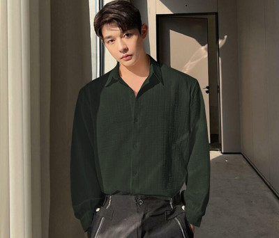 Hityyani Men Solid Formal White Shirt
