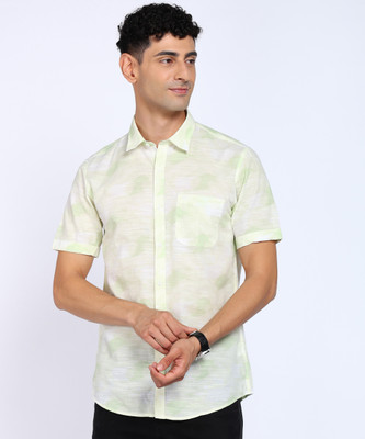 PETER ENGLAND Men Solid Casual Light Green Shirt