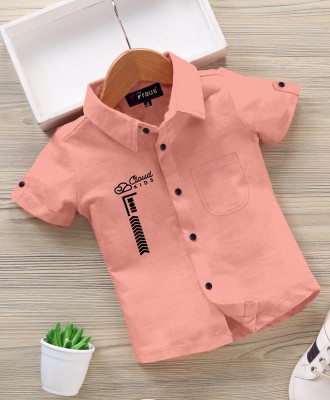 Cloud Kids Boys Solid Casual Pink Shirt