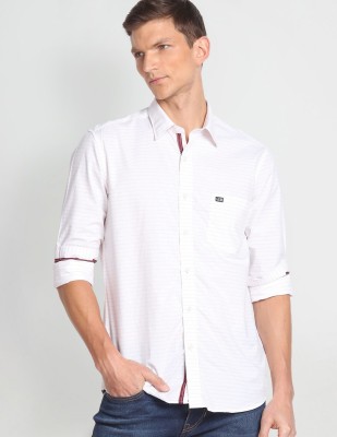 Arrow Sport Men Solid Casual White, Purple Shirt