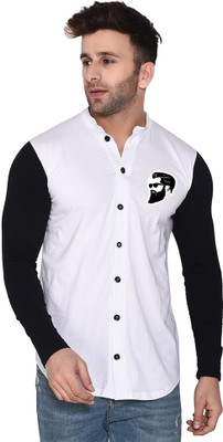 tfurnish Men Printed Casual White Shirt