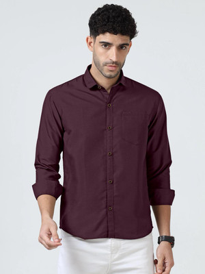 JASH ENTERPRISE Men Solid Casual Maroon Shirt