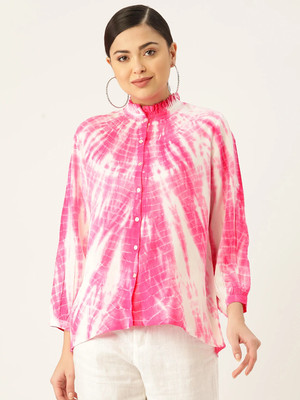 CORSICA Women Dyed/Ombre Casual Pink Shirt