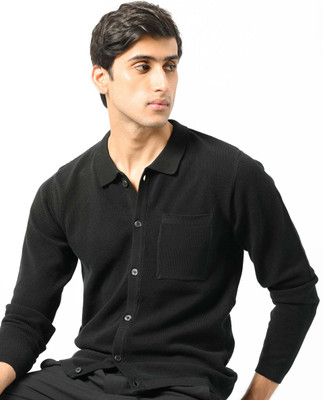 RARE RABBIT Men Solid Casual Black Shirt