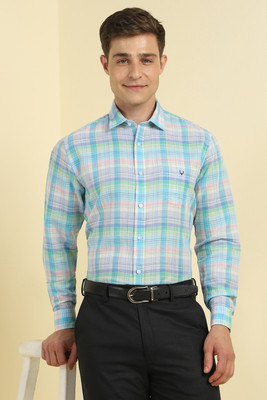 Allen Solly Men Checkered Formal Light Blue Shirt