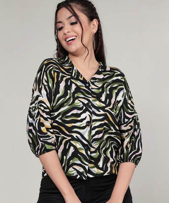 METRONAUT Women Self Design Casual Multicolor Shirt