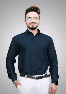 ALVIN ENTERPRISE Men Solid Casual Dark Blue Shirt