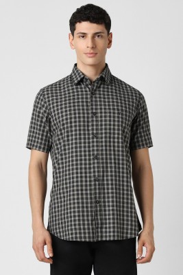 VAN HEUSEN Men Checkered Formal Grey Shirt