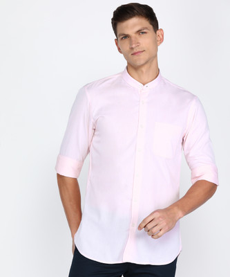 PETER ENGLAND Men Self Design Casual Pink Shirt