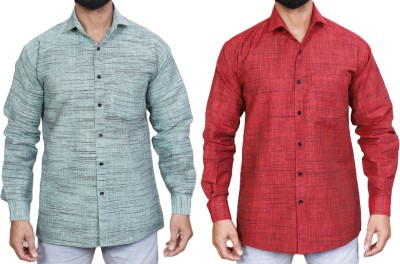 Auzanoor Collection Men Self Design Casual Multicolor Shirt(Pack of 2)