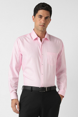 VAN HEUSEN Men Self Design Formal Pink Shirt