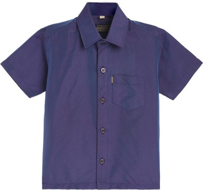 THANGAMAGAN Baby Boys Solid Casual Purple Shirt