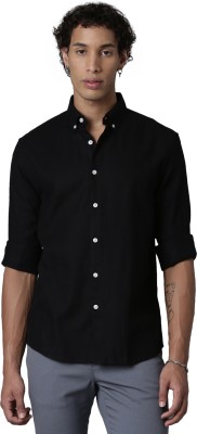 ROLLER FASHIONS Men Solid Casual Black Shirt