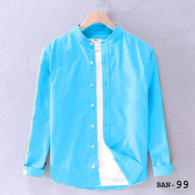 PROTOCOL Men Solid Casual Light Blue Shirt
