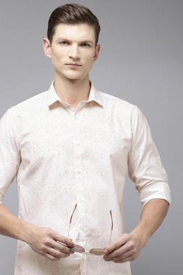 VAN HEUSEN Men Printed Casual Cream, Red Shirt