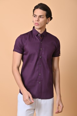 Lee Cross Men Solid Casual Purple Shirt