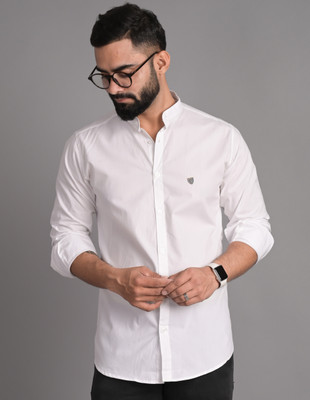 FUBAR Men Solid Casual White Shirt