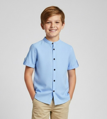 Zarila Boys Solid Casual Light Blue Shirt