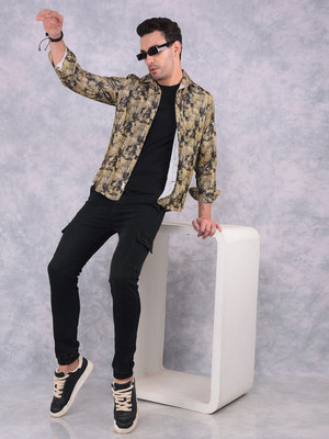 CRIMSOUNE CLUB Men Printed Casual Brown Shirt