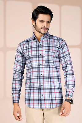 GorillaGuy Men Printed Casual Light Blue Shirt