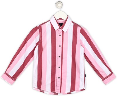 Pepe Jeans Boys Striped Casual Pink Shirt