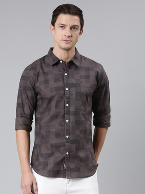 METRONAUT Men Printed Casual Brown Shirt