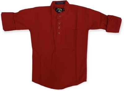 DolphinShirt Boys Solid Casual Red Shirt