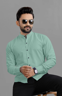 Ethnic Trendz Men Solid Casual Green Shirt